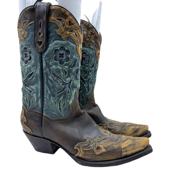 Dan Post Shoes - Dan Post Vintage Bluebird Cowgirl Boots